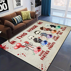1pc Horror Anime Carpet Halloween Floor Rug Non-slip Resistant Rug