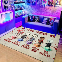 1pc Horror Anime Carpet Halloween Floor Rug Non-slip Resistant Rug