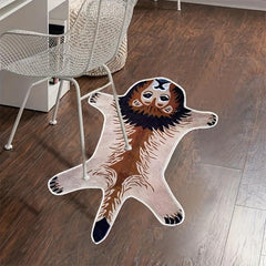 Lion Patterned Short Plush Carpet Mat for Home Office Desk and Chair