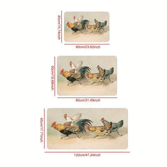 Soft Kitchen Rug Rooster Waterproof Non Slip Runner Absorbent Machine Washable