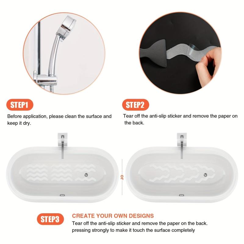 12pcs Clear Non-slip Stickers for Bathroom Safety