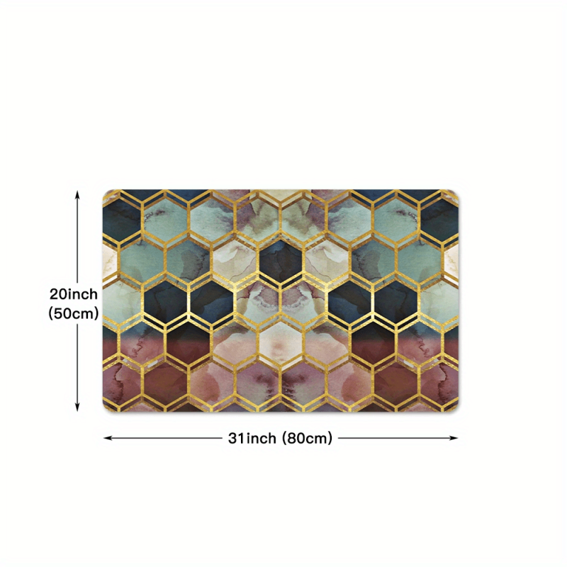 1pc 3D Hexagonal Kitchen Mat Ultra Soft & Non Slip