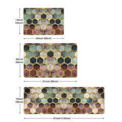 1pc 3D Hexagonal Kitchen Mat Ultra Soft & Non Slip