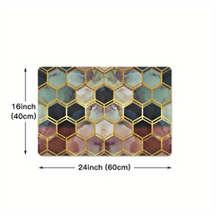 1pc 3D Hexagonal Kitchen Mat Ultra Soft & Non Slip