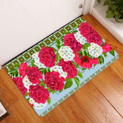 Flowers Pattern Runner Rug Living Room Carpet Anti-skid Bathroom Carpet