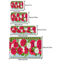Flowers Pattern Runner Rug Living Room Carpet Anti-skid Bathroom Carpet