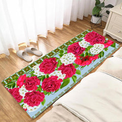 Flowers Pattern Runner Rug Living Room Carpet Anti-skid Bathroom Carpet