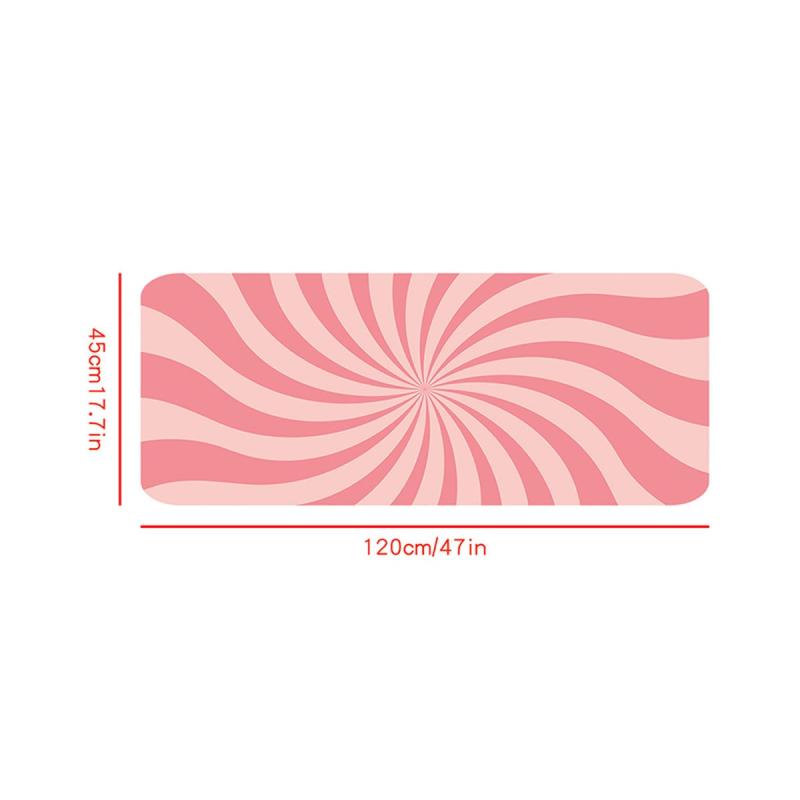 3D Line Crystal Fleece Carpet Pink Floor Mat