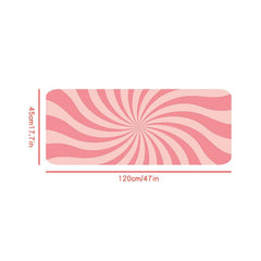 3D Line Crystal Fleece Carpet Pink Floor Mat