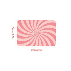 3D Line Crystal Fleece Carpet Pink Floor Mat