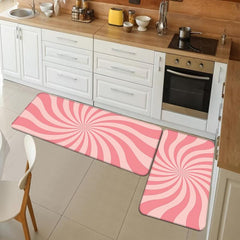 3D Line Crystal Fleece Carpet Pink Floor Mat