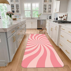 3D Line Crystal Fleece Carpet Pink Floor Mat