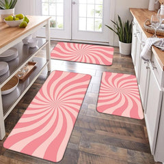 3D Line Crystal Fleece Carpet Pink Floor Mat