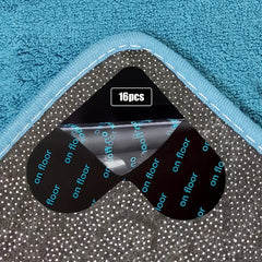 16pcs Non Slip Rug Grippers Double Sided Tape Rubber Corners Hold Down Stays