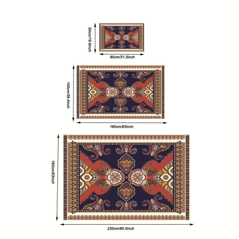 Persian Anti-fatigue Kitchen Rug Vintage Area Rug Soft Faux Sheepskin Floor Mat