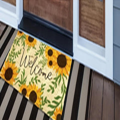 Sunflower Welcome Kitchen Rug Natural Doormat Outdoor Entrance Front Porch Door