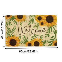 Sunflower Welcome Kitchen Rug Natural Doormat Outdoor Entrance Front Porch Door