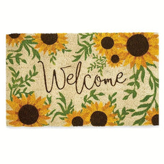 Sunflower Welcome Kitchen Rug Natural Doormat Outdoor Entrance Front Porch Door