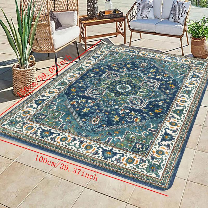Vintage Boho Area Rug Non-Slip Stain Resistant Fluffy Carpet