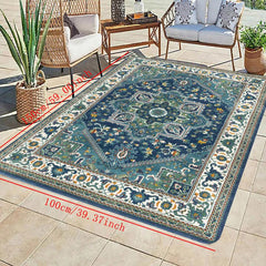 Vintage Boho Area Rug Non-Slip Stain Resistant Fluffy Carpet