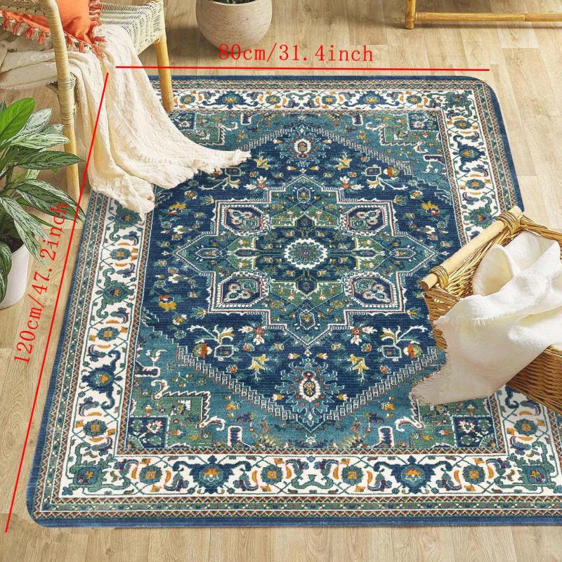 Vintage Boho Area Rug Non-Slip Stain Resistant Fluffy Carpet