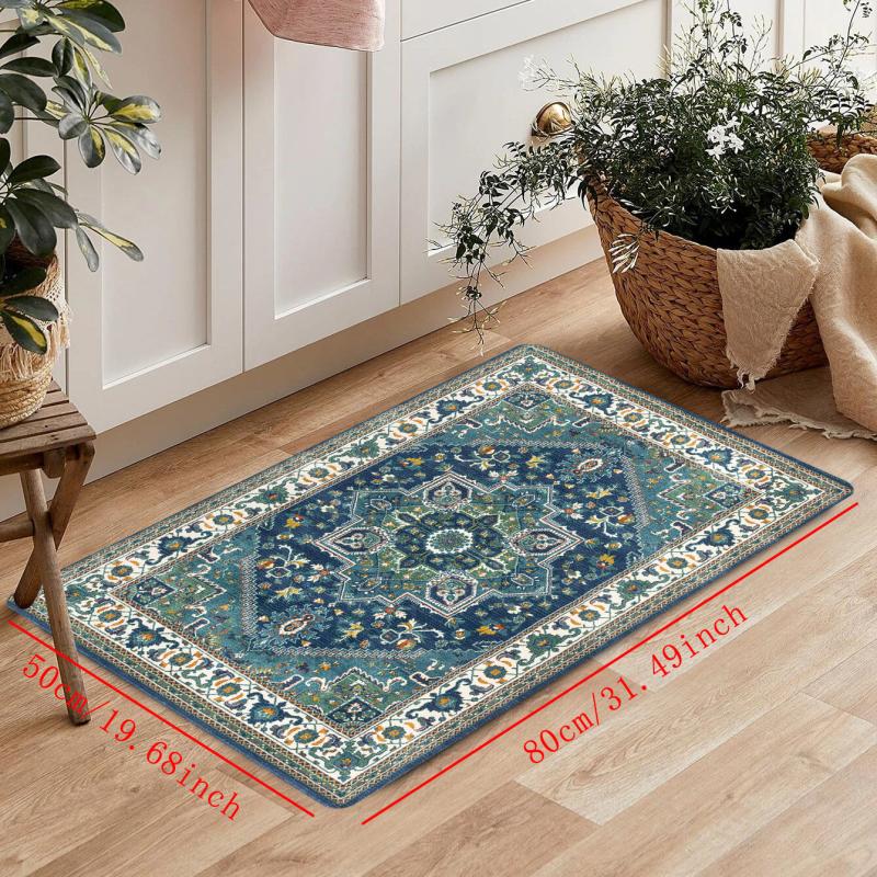 Vintage Boho Area Rug Non-Slip Stain Resistant Fluffy Carpet
