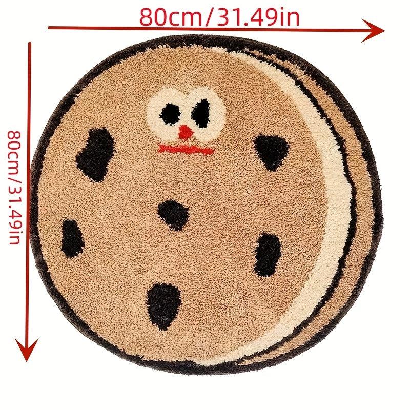 Fluffy Round Area Rugs Non-slip Soft Cookie Throw Rugs for Bedroom Living Room
