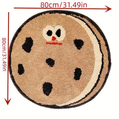 Fluffy Round Area Rugs Non-slip Soft Cookie Throw Rugs for Bedroom Living Room