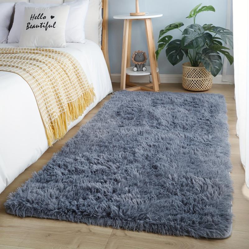 Soft Non Slip Shag Plush Area Rug Tie Dyed Carpet