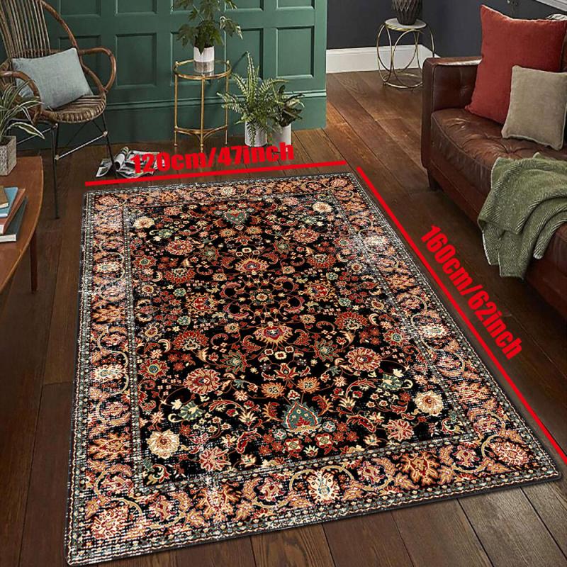 Persian Anti-fatigue Kitchen Mat Vintage Boho Anti-Slip Balcon Polyester Carpet