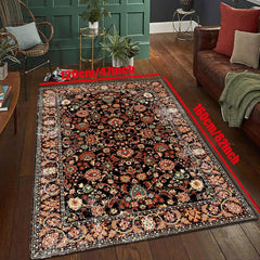 Persian Anti-fatigue Kitchen Mat Vintage Boho Anti-Slip Balcon Polyester Carpet