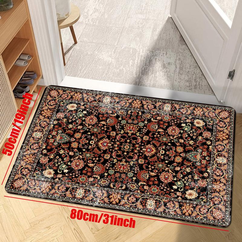 Persian Anti-fatigue Kitchen Mat Vintage Boho Anti-Slip Balcon Polyester Carpet