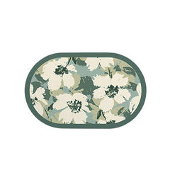Vintage Floral Diatom Mud Bathroom Mat Water Absorbing Quick Drying