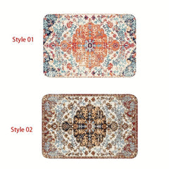 Vintage Boho Kitchen Floor Mat Non slip Waterproof Soft Rug Floral