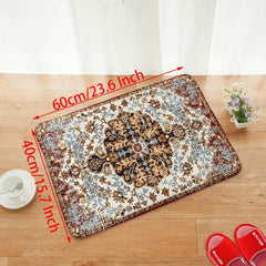 Vintage Boho Kitchen Floor Mat Non slip Waterproof Soft Rug Floral