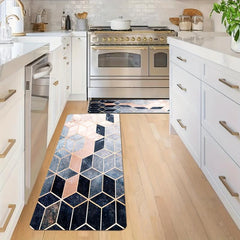 Geometric Kitchen Mat Anti Slip Polyester Carpet