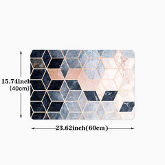 Geometric Kitchen Mat Anti Slip Polyester Carpet
