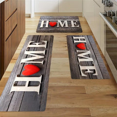 Modern Heart & Letter Graphic Floor Mat for Home Decoration