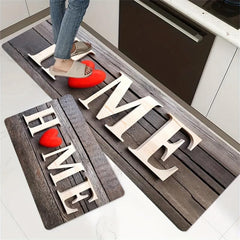 Modern Heart & Letter Graphic Floor Mat for Home Decoration
