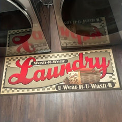 Farmhouse Laundry Room Runner Non Slip Kitchen Floor Carpet Durable Area Rug