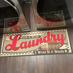 Farmhouse Laundry Room Runner Non Slip Kitchen Floor Carpet Durable Area Rug