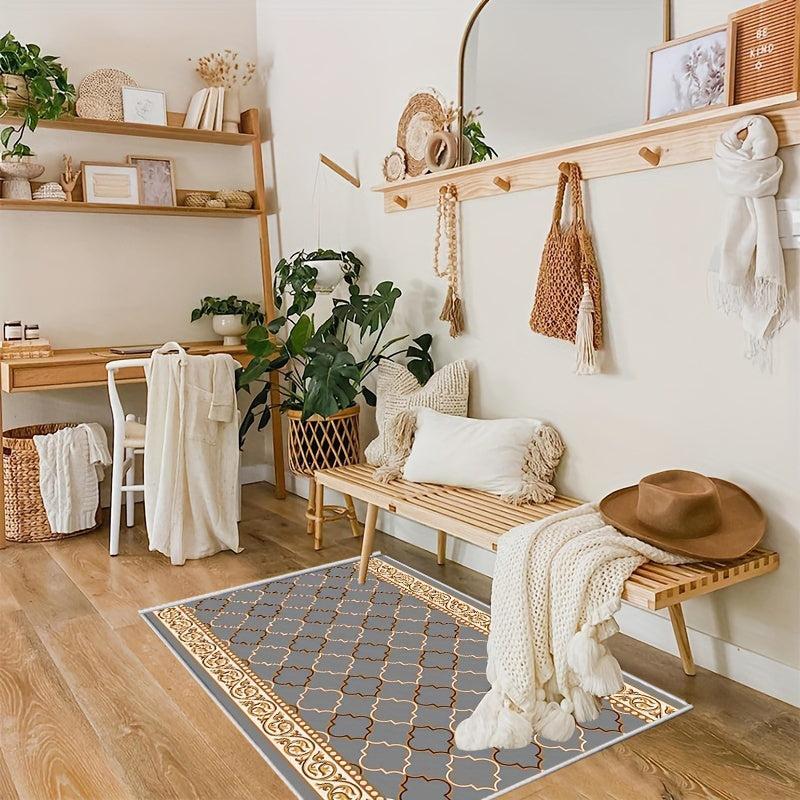 Soft Geometric Print Indoor Carpet, Non Slip, for Hallways and Entrances