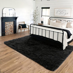 Plush Shaggy Living Room Mat Rug Bedroom Decor