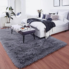 Plush Shaggy Living Room Mat Rug Bedroom Decor