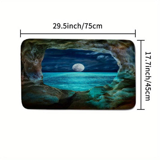 Soft Absorbent Moonlight Bathroom Rug Set Non Slip Shaggy Mats Washable Carpets