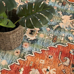 Vintage Boho Tribal Area Rug 2x3 Persian Distressed Small Entryway Rug