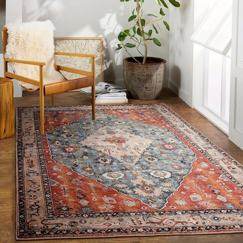 Vintage Boho Tribal Area Rug 2x3 Persian Distressed Small Entryway Rug