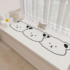 Lazy Animal Pattern Fleece Window Mat, Non-Slip Desk Bedroom Carpet