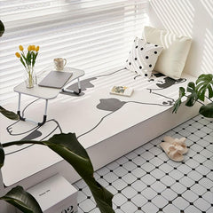 Lazy Animal Pattern Fleece Window Mat, Non-Slip Desk Bedroom Carpet
