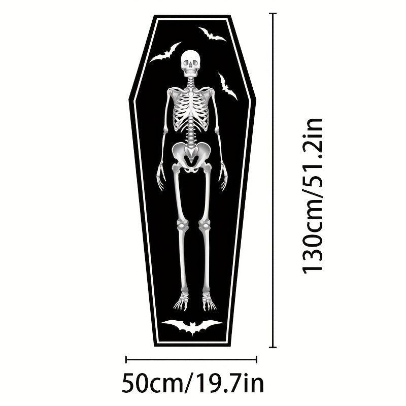 Halloween Skull Decorative Coffin Rug Bedside Carpet Living Room Floor Mat